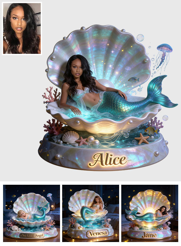 Mermaid Theme, Mermaid Lovers - Personalized Mermaid Acrylic LED Night Light