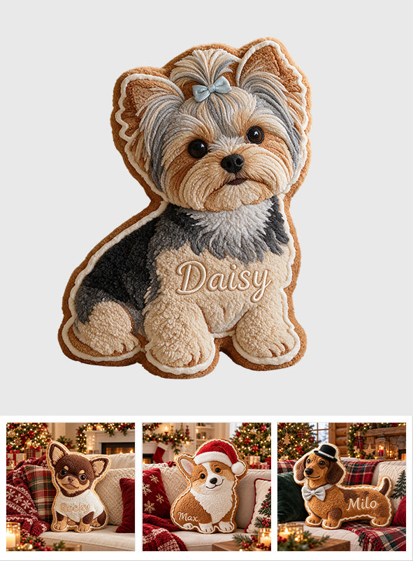 Cute Gingerbread - Personalized Dog Premium Faux Fur Pillow