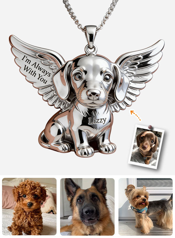 Love My Dog - Personalized Dog Shaped Acrylic Pendant Necklace