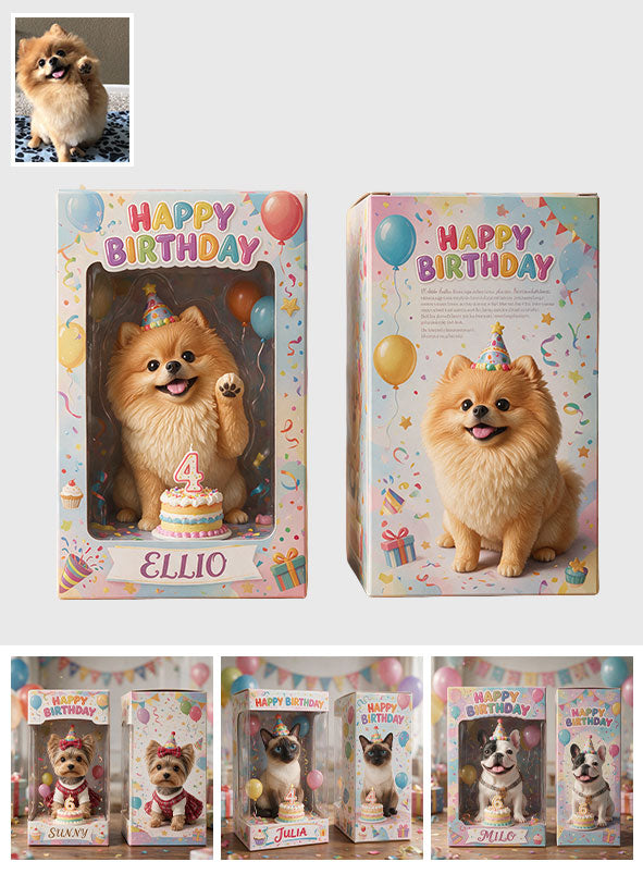 Happy Birthday My Little Fur Baby - Personalized Dog Acrylic Display Box
