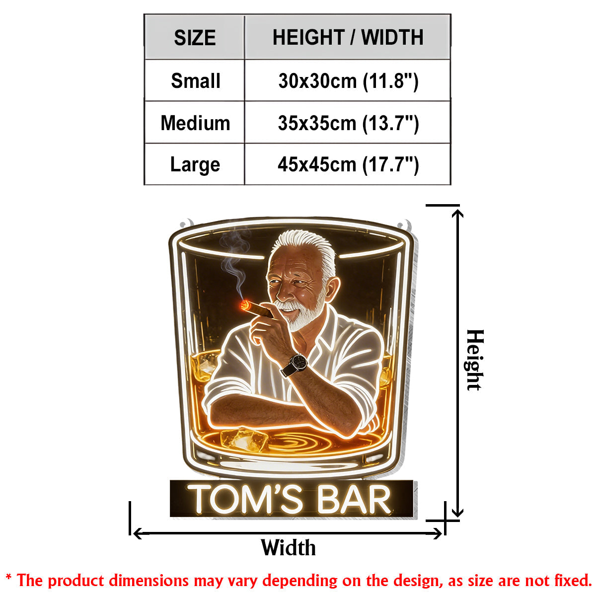 Whiskey & Cigar - Personalized Whisky LED Light Acrylic Sign