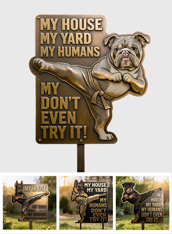 My Humans - Personalized Dog Metal Garden Art