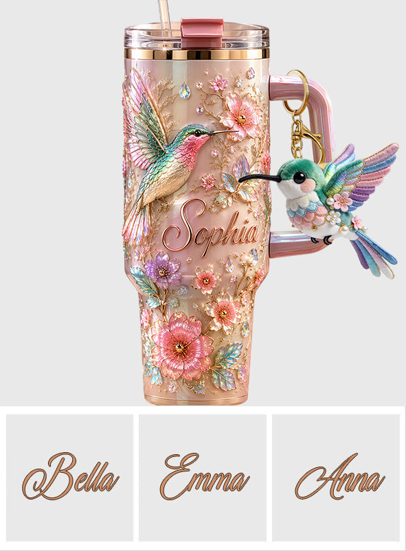 Love Hummingbirds - Personalized Hummingbird Tumbler With Plush Charm