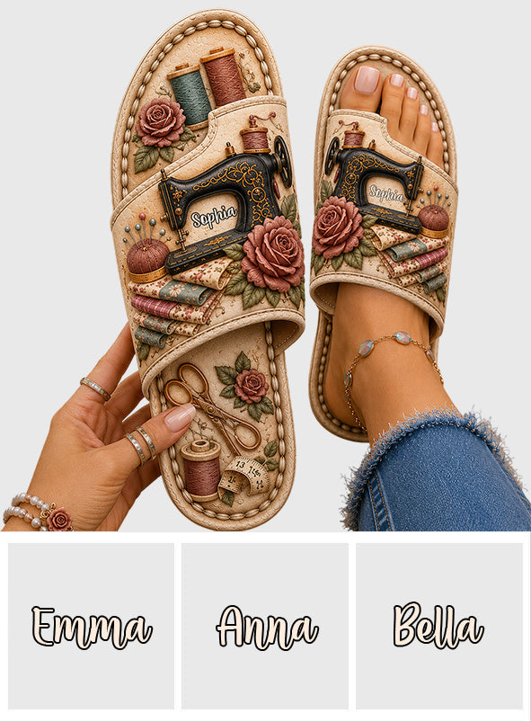 Love Sewing - Personalized Sewing Open Toe Sandals
