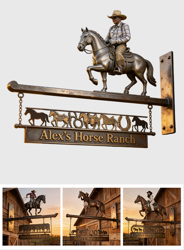 Love My Horse - Personalized Horse Wooden Wall Mount Sign