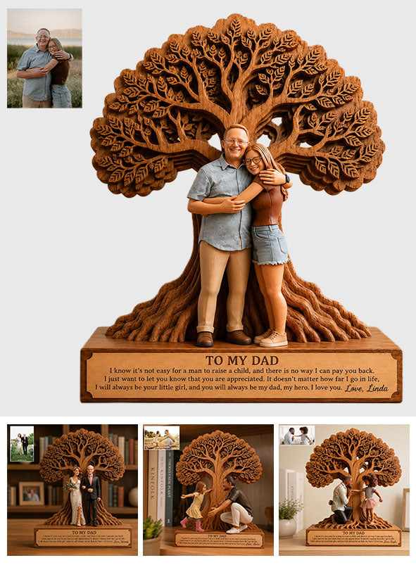 To My Dad - Personalized Father Custom Shaped Wood Plaque