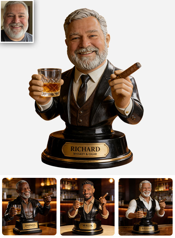 Whiskey And Cigar - Personalized Whisky Custom Shaped Acrylic Plaque