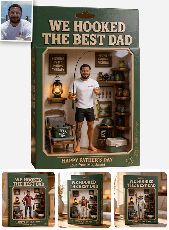 We Hooked the Best Dad - Personalized Fishing Acrylic Display Box