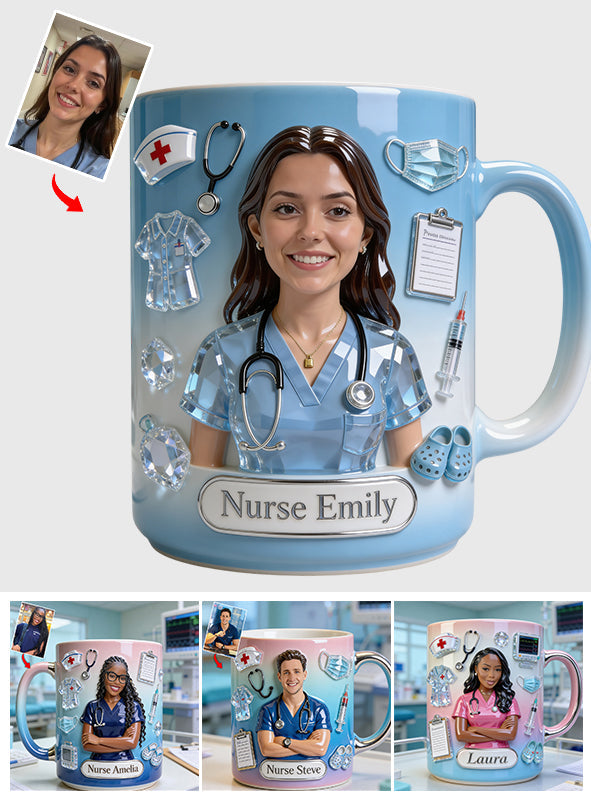 She Works Willingly With Her Hands - Personalized Nurse Accent Mug