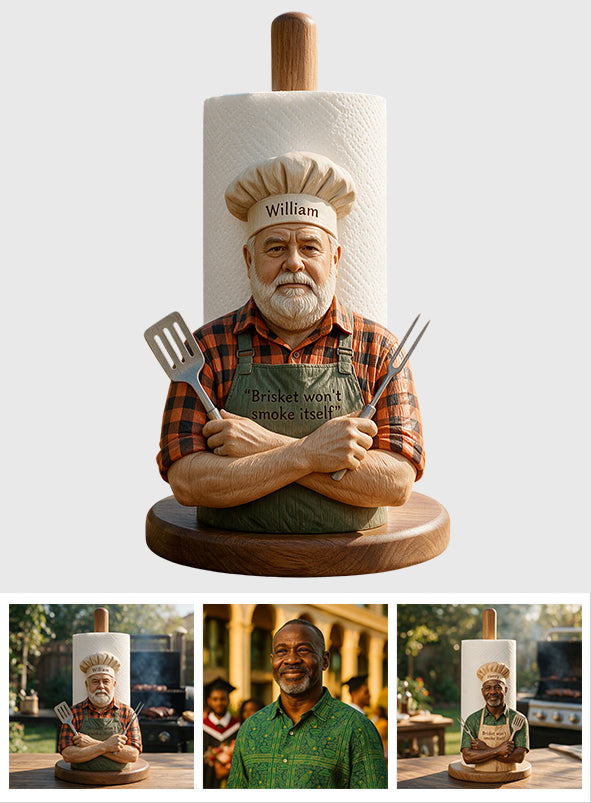 Brisket Won't Smoke Itself - Personalized Grilling Paper Towel Stand