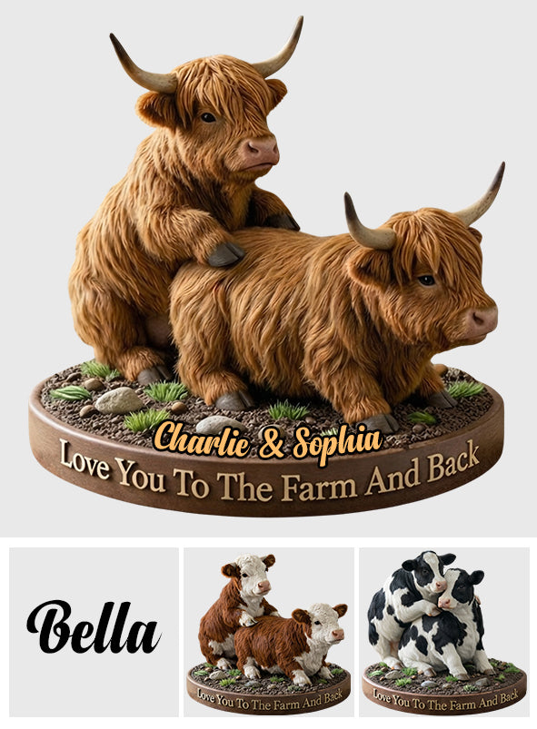 Naughty Cow Couple, Funny Farmer Gift - Personalized Farmer Custom Shaped Acrylic Plaque