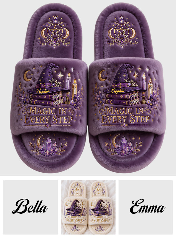 Magic In Every Step - Personalized Witch Open-Toe Slippers