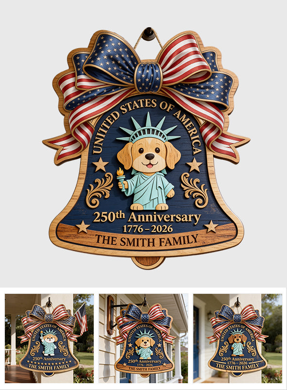 Pet Statue of Liberty - Personalized Dog 2 Layered Wood Sign / Wood Plaque