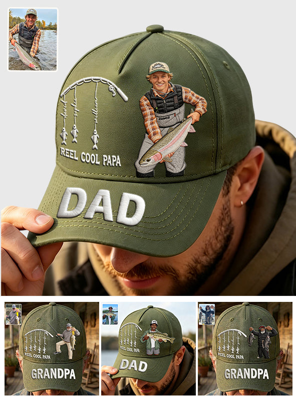 Reel Cool Dad, Papa - Personalized Fishing Classic Cap