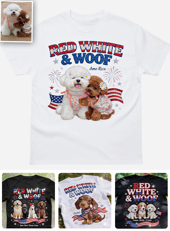 Red White Woof - Personalized Dog T-shirt And Hoodie