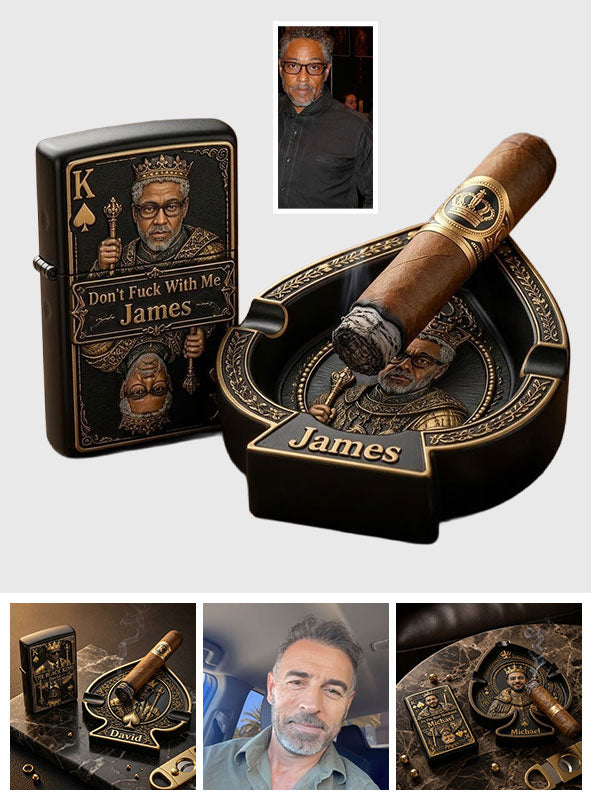 The King Of Spades - Personalized Real Men Catch-All Tray With Lighter