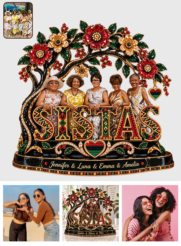 Black Women Sisterhood - Personalized Bestie 2-Side Printed Acrylic Plaque