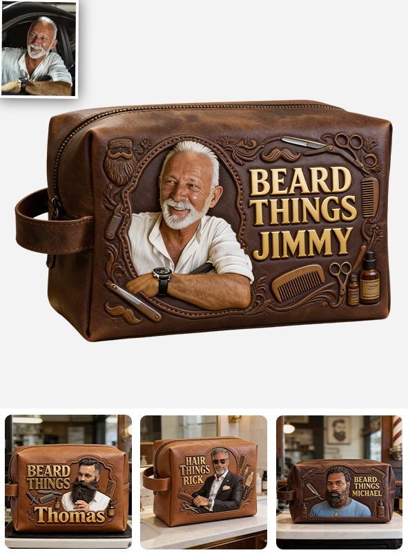 Travel Toiletry Bag, Multifunctional Organizer, Gift for Men - Personalized Real Men Leather Toiletry Bag