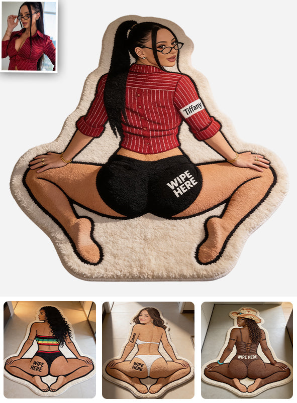 Wipe Here - Personalized Spicy Couple Non-Slip Tufted Rug