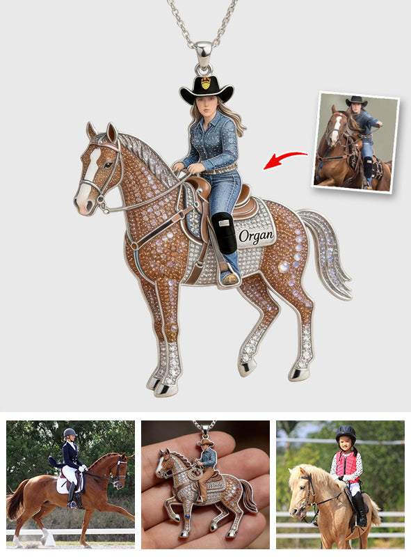 Love Horse - Personalized Horse Shaped Metal Pendant Necklace