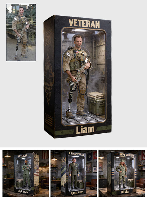 Military Hero Box - Personalized Veteran Custom Shaped Acrylic Plaque