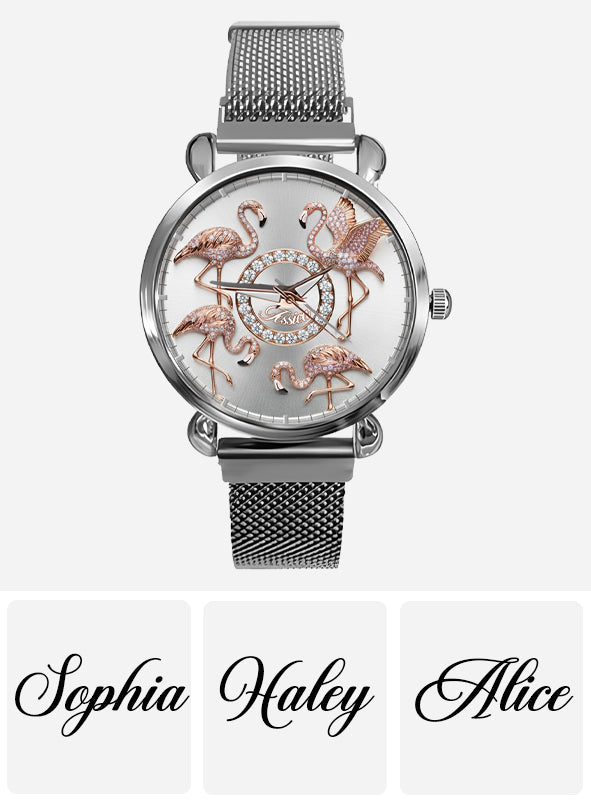 Love Flamingos - Personalized Flamingo Women Hand Watch