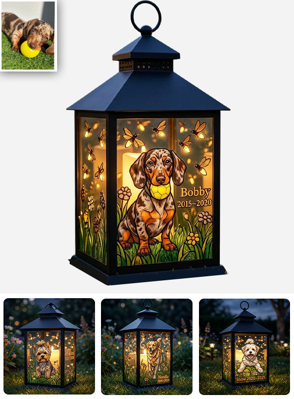 Sympathy Gift To Pet Owners - Personalized Dog Candle Lantern