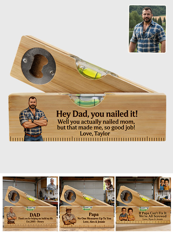 Perfect Father's Day Gift - Personalized Father Spirit Level Bottle Opener