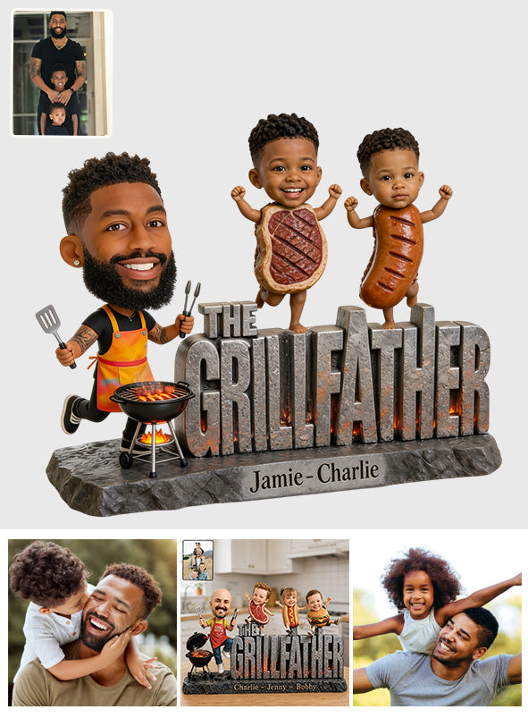 The Grillfather Funny Gift - Personalized Father Custom Shaped Acrylic Plaque