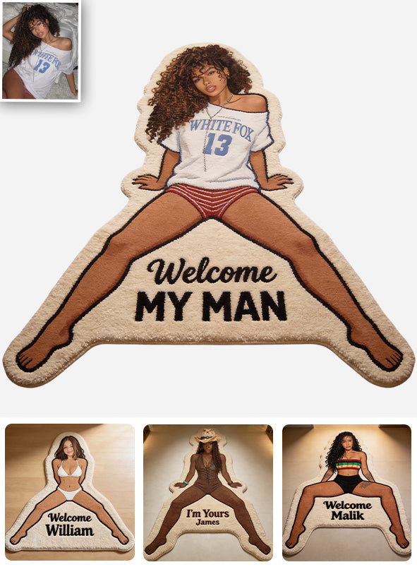 Welcome My Man - Personalized Spicy Couple Non-Slip Tufted Rug