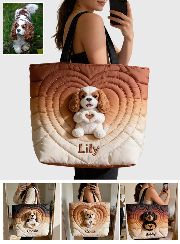 Love Dogs - Personalized Dog Cloth Tote Bag & Plush Brooch