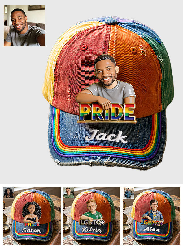 Pride Wearable Enamel Pin And Cap - Personalized LGBT Support Classic Cap With Pin