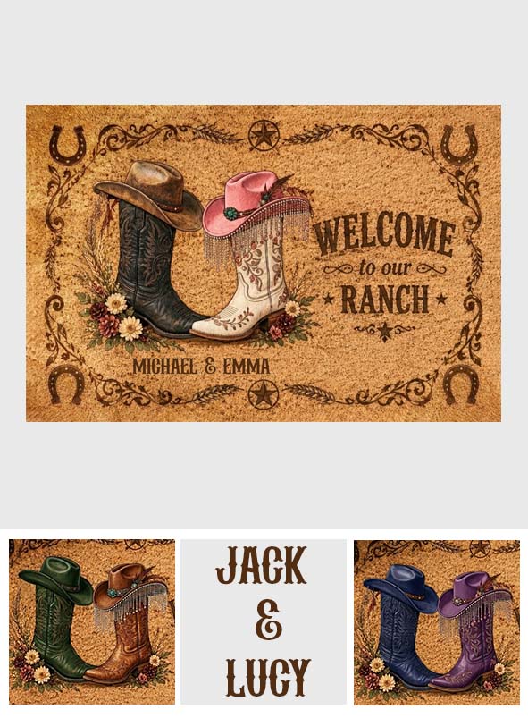 Welcome To Our Ranch - Personalized Western Outfit Doormat