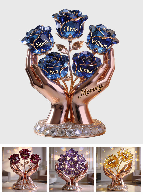 Mom Flower Bouquet - Personalized Mother Custom Shaped Acrylic Plaque