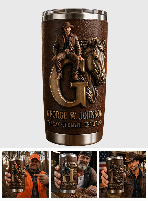 Initial Letter Gift For Husband, Dad, Boyfriend - Personalized Real Men Tumbler