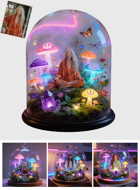 Psychedelic Mushroom, Groovy Hippie Theme - Personalized Hippie Acrylic LED Night Light