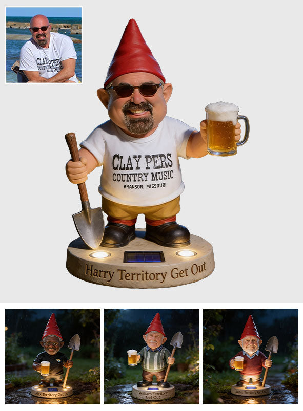 My Territory Get Out - Personalized Gardening Solar Acrylic Light