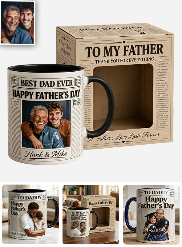 The Father NewPapers - Personalized Father Accent Mug With Gift Box