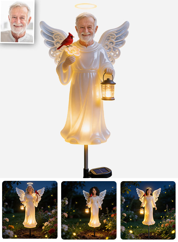 Memorial Gift, Jesus Protection - Personalized Memorial Garden Solar Light