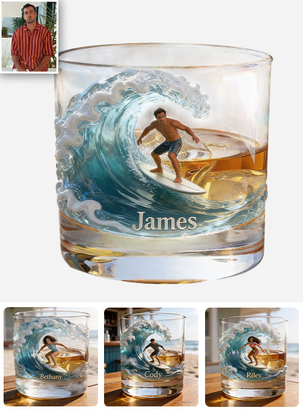 Love Surfing - Personalized Surfing Whiskey Glass