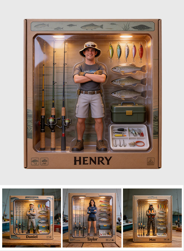 The Fisherman Legacy Box - Personalized Fishing Custom Shaped Acrylic Plaque