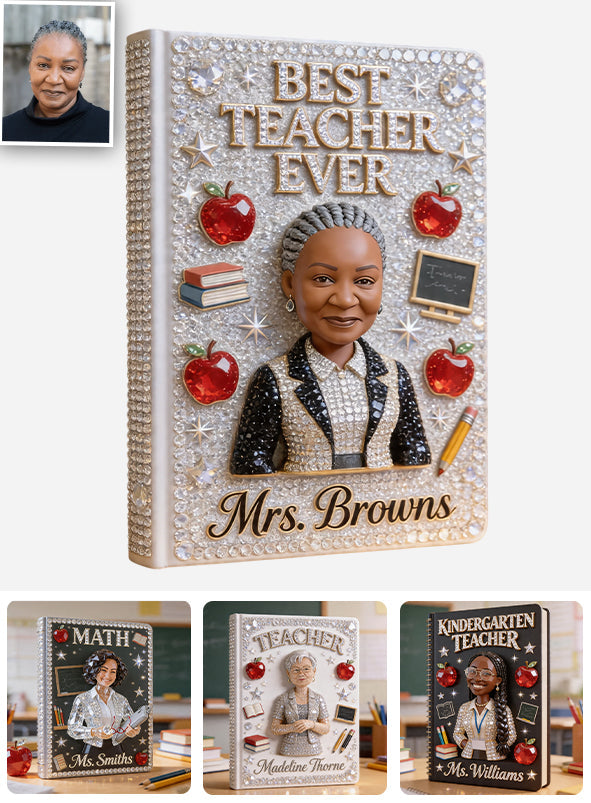 Teacher Notebook Custom From Photo - Personalized Teacher Leather Journal
