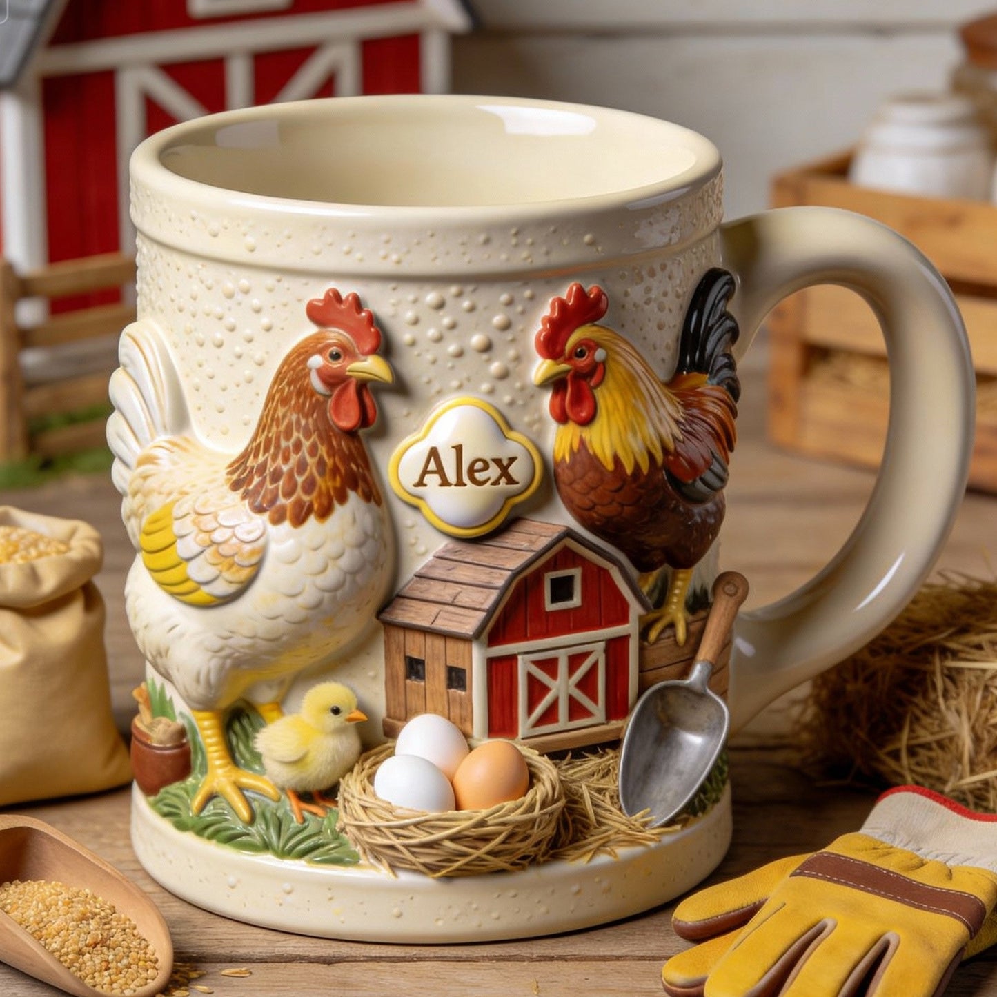 Love Chicken - Personalized Chicken Accent Mug & Coaster