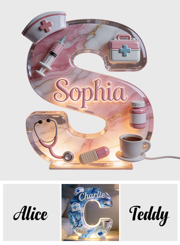 Medical Worker Alphabet - Personalized Nurse Acrylic LED Night Light