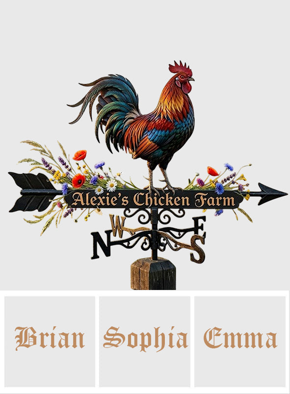 Rooster - Personalized Chicken Weather Vane