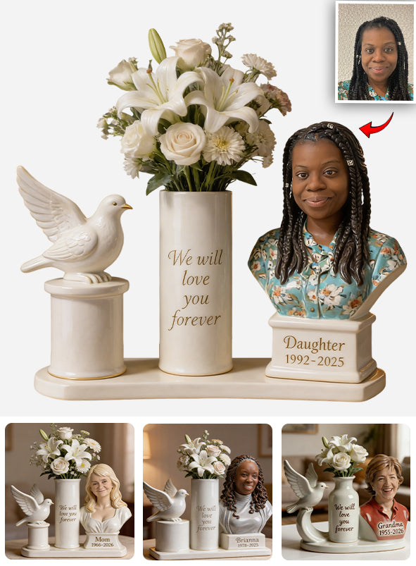 We Will Love You Forever - Personalized Memorial Custom Shape Acrylic Flower Vase