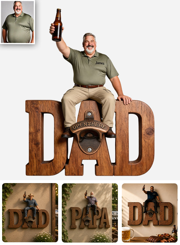 One More Beer - Personalized Father Wall Bottle Opener