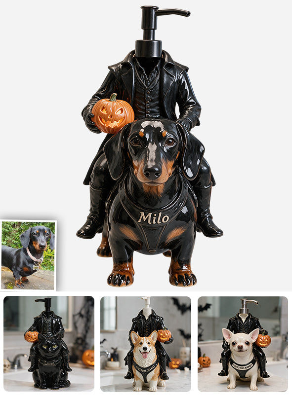 Headless Rider Halloween Pet - Personalized Dog Pump Dispenser
