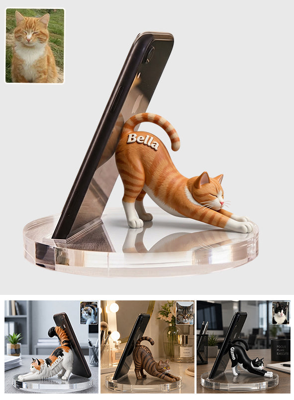 Nice Stretch - Personalized Cat Phone/ Tablet Holder Stand