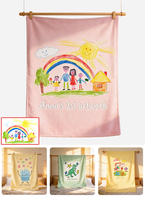 Your Child's Artwork - Personalized Kid Blanket